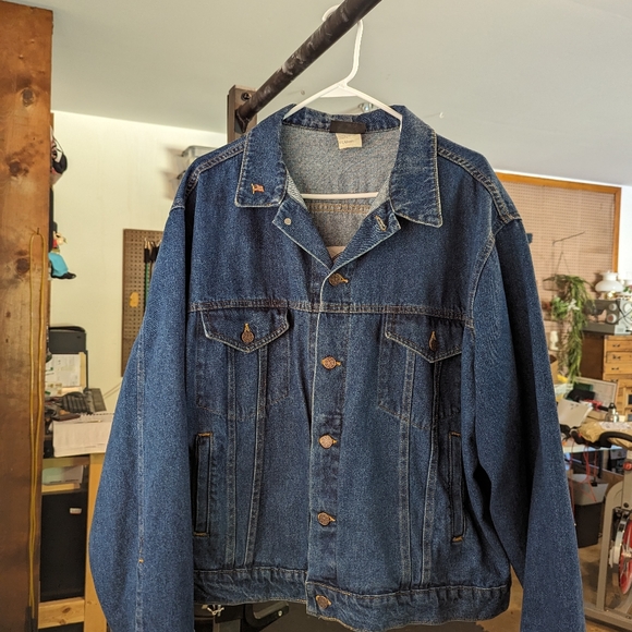 Vintage Denim Jacket, USA made, Union Line, Rock flag and Eagle, Size XL - Picture 3 of 9